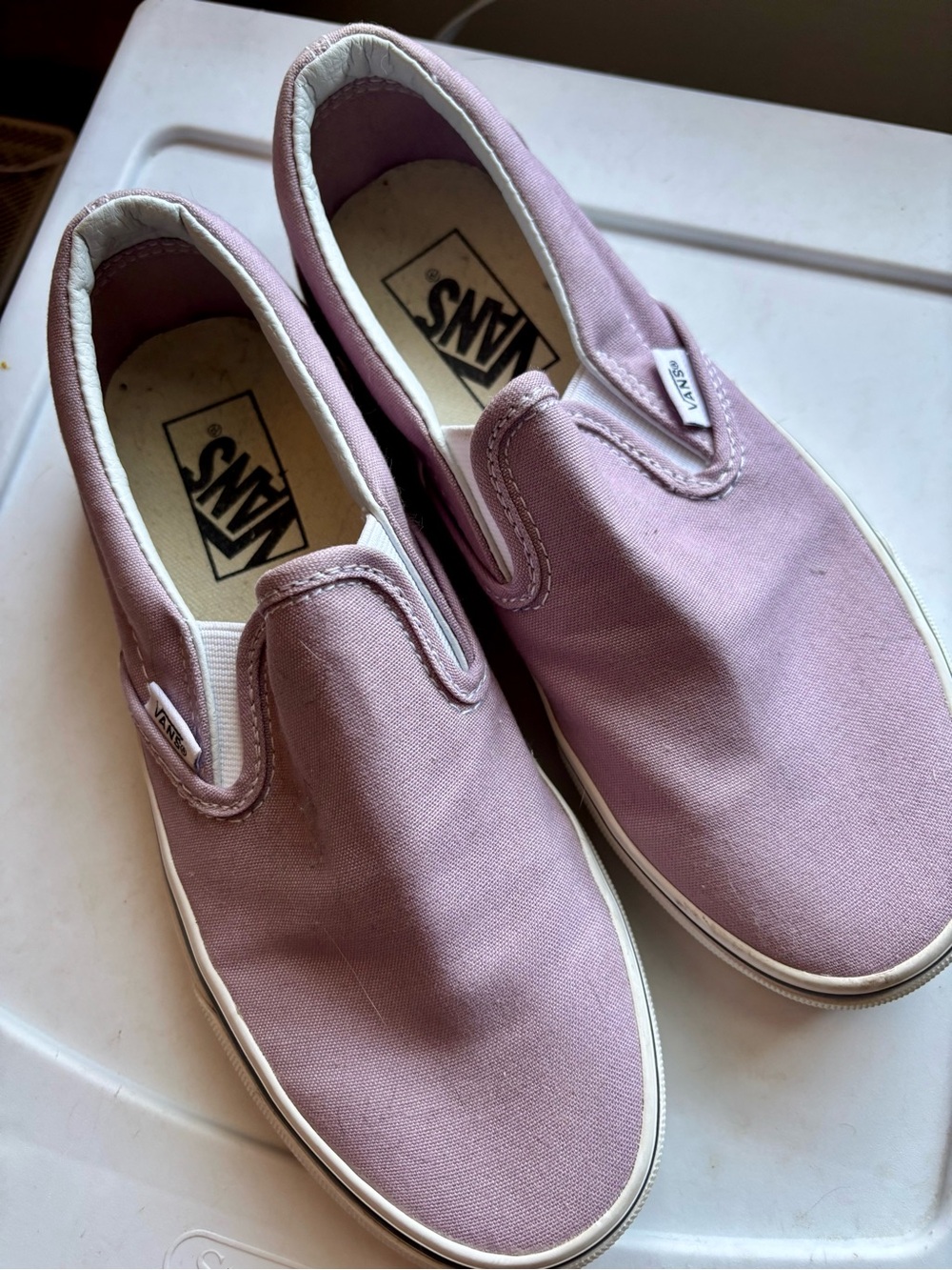 Vans Classic Slip On Lavender Sea Fog Purple Sneakers Size W 6.5 / M 5